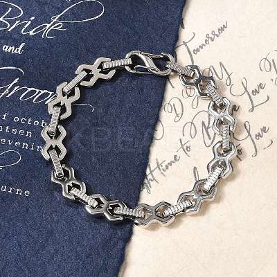 304 Stainless Steel Link Chain Bracelets for Women BJEW-F488-69P-1