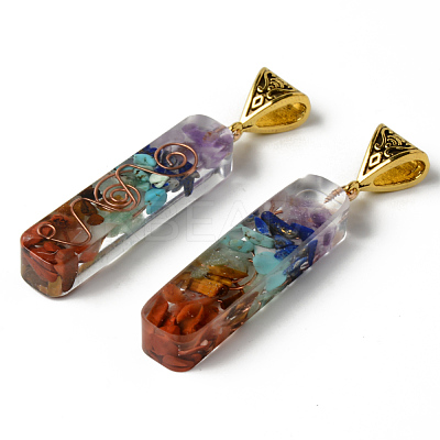 Rectangle Epoxy Resin Big Pendants X-G-R478-21-1