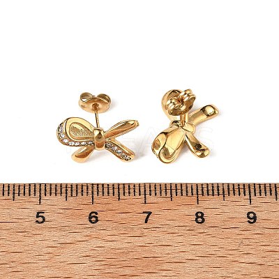 304 Stainless Steel Micro Pave Clear Cubic Zirconia Stud Earrings EJEW-I318-01G-03-1