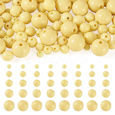 100Pcs 5 Styles Opaque Acrylic Beads MACR-TADJ0001-12D-1
