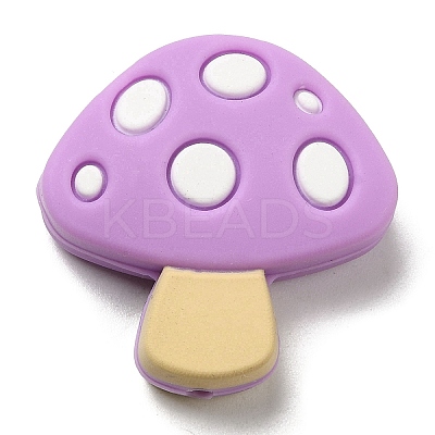 Mushroom Food Grade Eco-Friendly Silicone Focal Beads SIL-Z005-01A-1