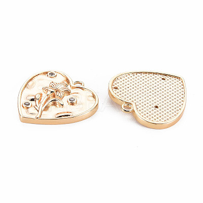 Brass Micro Pave Clear Cubic Zirconia Pendants KK-S364-184-1