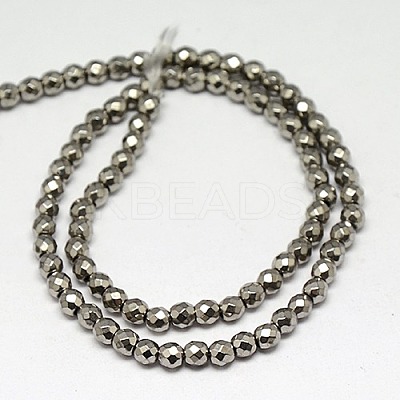 Electroplate Non-magnetic Synthetic Hematite Beads Strands G-J169B-4mm-M-1
