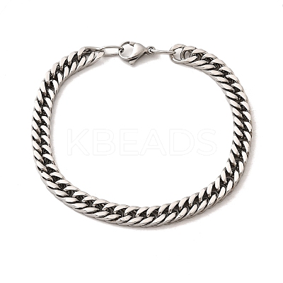 304 Stainless Steel Cuban Chain Bracelets for Men BJEW-B140-06C-1