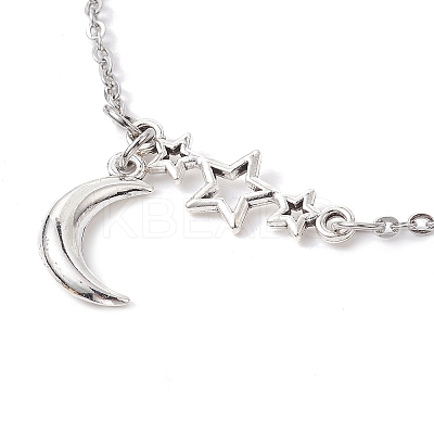 304 Stainless Steel Cable Chain Anklets AJEW-AN00568-1
