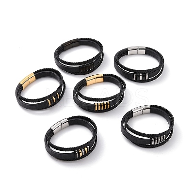 Microfiber Multi-strand Bracelets BJEW-P278-02-1