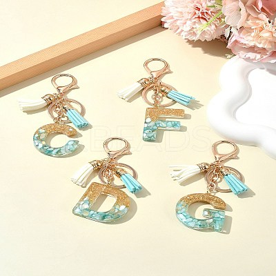 Transparent Epoxy Resin Pendant Keychains KEYC-FS00022-14-1