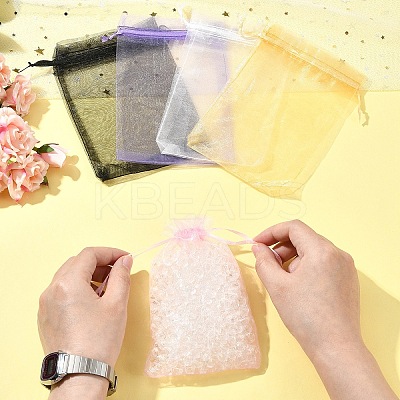 Organza Bags Jewellery Storage Pouches Wedding Favour Party Mesh Drawstring Gift OP-FS0001-04B-1