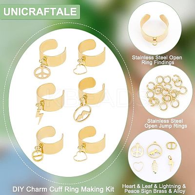 DIY Charm Cuff Ring Making Kit DIY-UN0003-67-1