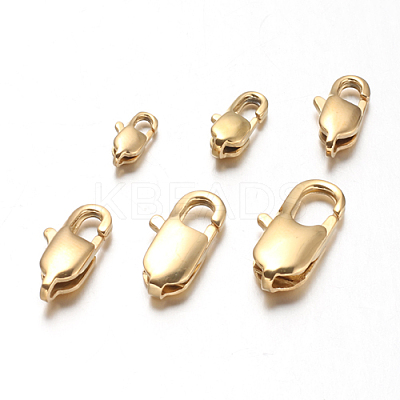 Ion Plating(IP) 304 Stainless Steel Lobster Claw Clasps STAS-F094-05C-G-1