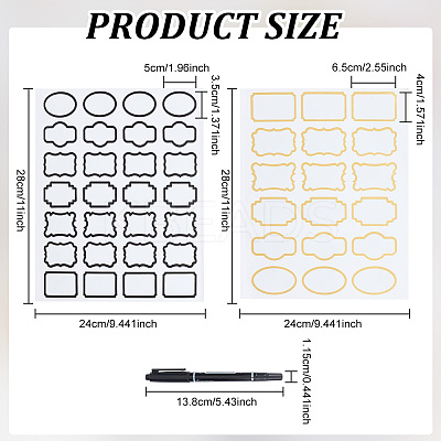 6 Sheets 3 Styles PVC Blank Self-Adhesive Stickers for Seasoning Jar DIY-GO0001-19-1