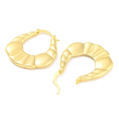 Croissant Shape Rack Plating Brass Hoop Earrings EJEW-A028-01G-1