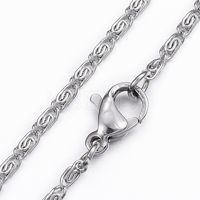 Non-Tarnish 304 Stainless Steel Lumachina Chain Necklaces NJEW-H445-07P-1