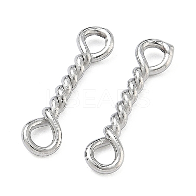 304 Stainless Steel Twisted Bar Connrctor Charms STAS-L300-002P-01-1