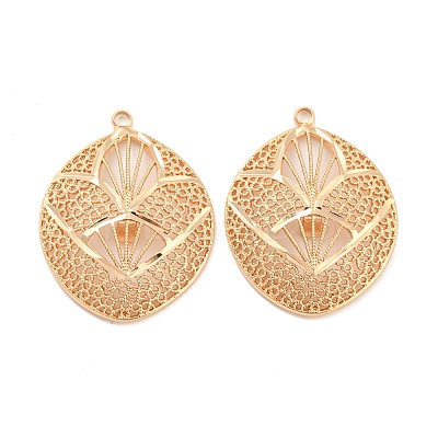 Rack Plating Brass Hollow Pendants KK-P244-11KCG-1