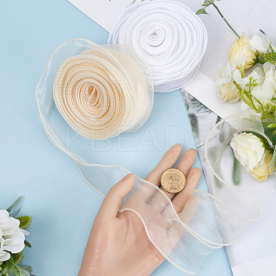 2 Rolls 2 Colors Polyester Chiffon Ribbon DIY-CP0010-72-1
