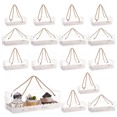 18 Sets 3 Styles Portable Transparent Plastic Swiss Cake Roll Sandwich Holder Box CON-NB0002-13-1
