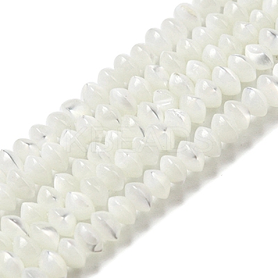 Natural Trochus Shell Rondelle Beads Strands SSHEL-H072-01B-1