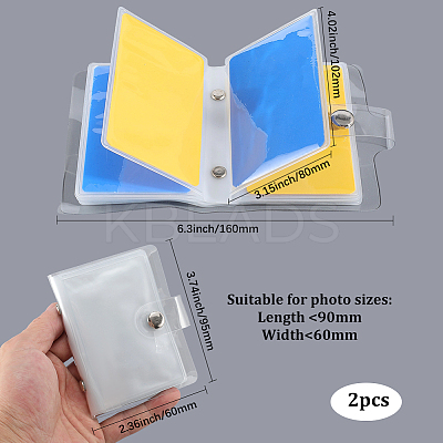 2Pcs PVC Mini Photocard Holder Book AJEW-SP0002-20A-05-1