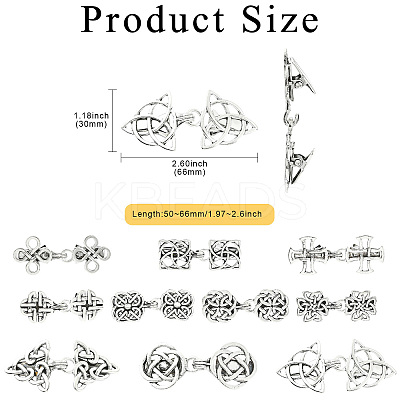 10Pcs 10 Styles Alloy Sweater Shawl Clips Brooches AJEW-CJ0001-66-1