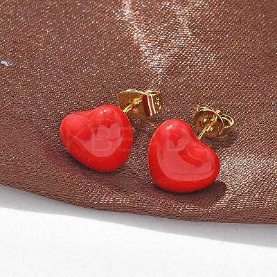 Brass Stud Earrings EJEW-F359-06G-1