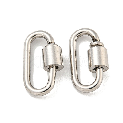 Non-Tarnish 304 Stainless Steel Screw Carabiner Lock Charms STAS-C092-01C-P-1
