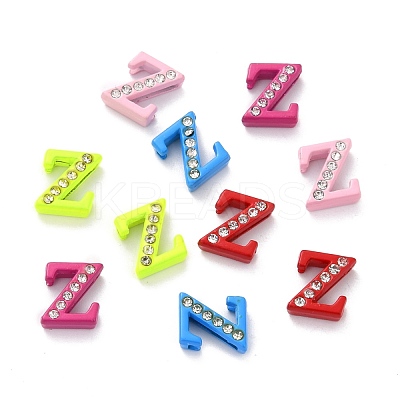 Spray Painted Zinc Alloy Slide Charms ALRI-WH0005-13Z-1