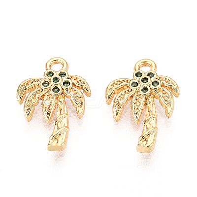 Brass Pave Cubic Zirconia Pendants KK-T074-97B-G-1