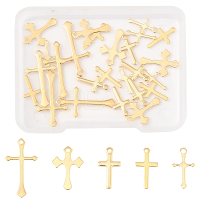 25Pcs 5 Styles Brass Pendants KK-FS0001-51G-1