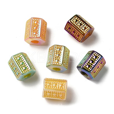 Plating Opaque Acrylic European Beads MACR-D025-15-1