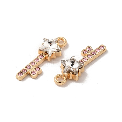 Rack Plating Alloy Rhinestone Pendants PALLOY-O106-12G-01-1