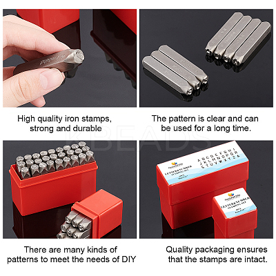 Iron Metal Stamps Set AJEW-PH0002-06-1