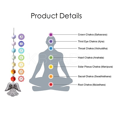 Chandelier Suncatchers Prisms Octogon Glass Chakra Hanging Pendant AJEW-G025-C05-1