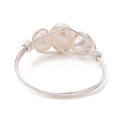 Natural Pearl Finger Rings RJEW-JR00604-02-1