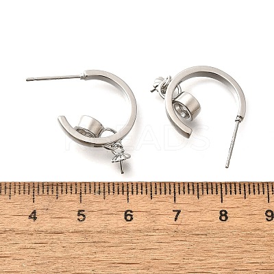 Brass Stud Earring Findings KK-R217-14P-1
