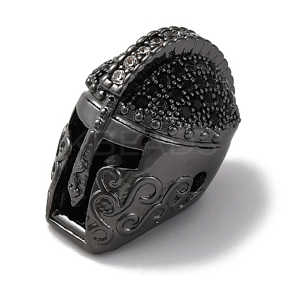 Helmet Shape Brass with Cubic Zirconia Beads KK-S406-15A-1