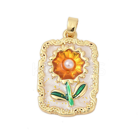 Brass Enamel Pendants KK-U068-13D-02G-1