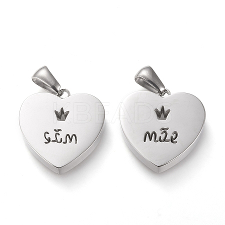 Non-Tarnish 304 Stainless Steel Pendants STAS-F253-12P-1