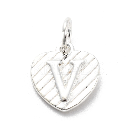 925 Sterling Silver Heart with Capital Letter Charms STER-S009-13V-S-1