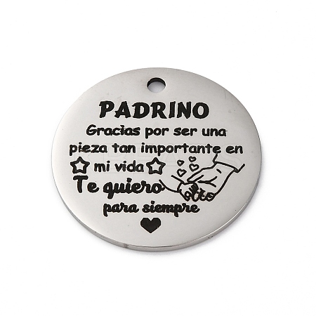 Anti-Tarnish 201 Stainless Steel Pendants STAS-R002-01P-01-1