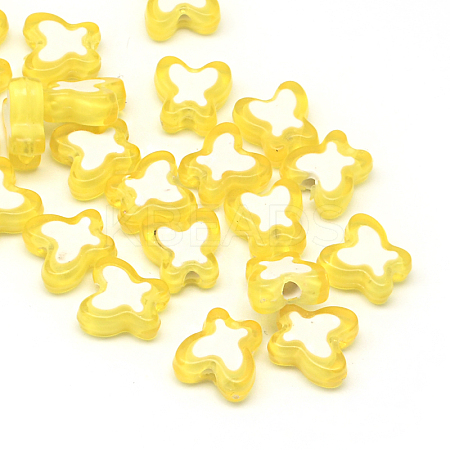 Transparent Butterfly Acrylic Beads TACR-Q007-01G-1