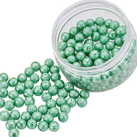 Eco-Friendly Dyed Textured Glass Pearl Round Bead HY-PH0005-08-B-1