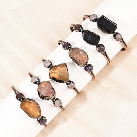 Natural Mxed Gemstone Cuff Bangles G-B149-16R-1