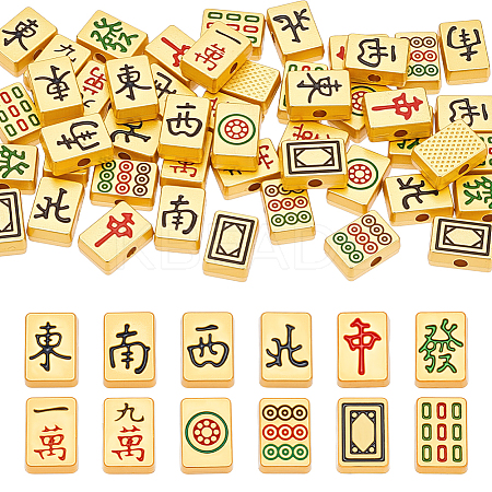 48Pcs 12 Styles Alloy Enamel Beads ENAM-NB0002-27-1