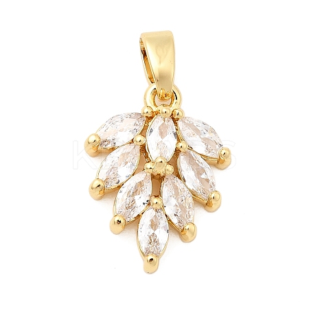 Brass Micro Pave Cubic Zirconia Pendants KK-G542-06G-02-1