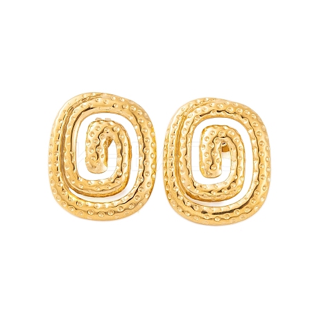 Ion Plating(IP) 304 Stainless Steel Stud Earrings for Women EJEW-P279-46G-1