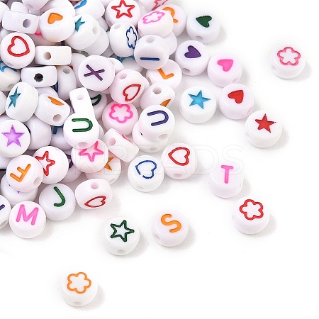 50G 4 Style Opaque White Acrylic Beads MACR-FS0001-35-1