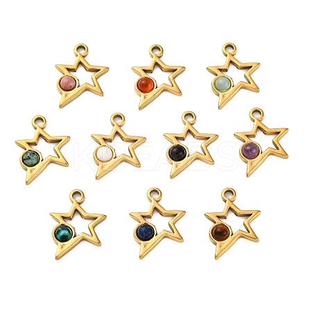 Natural Mixed Stone Pendants STAS-Z100-10G-1