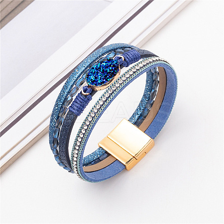 Imitation Leather Multi-strand Bracelets WG5641E-08-1