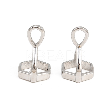 Brass Pendant Hexagon Bead Cap Bails KK-K205-01P-1